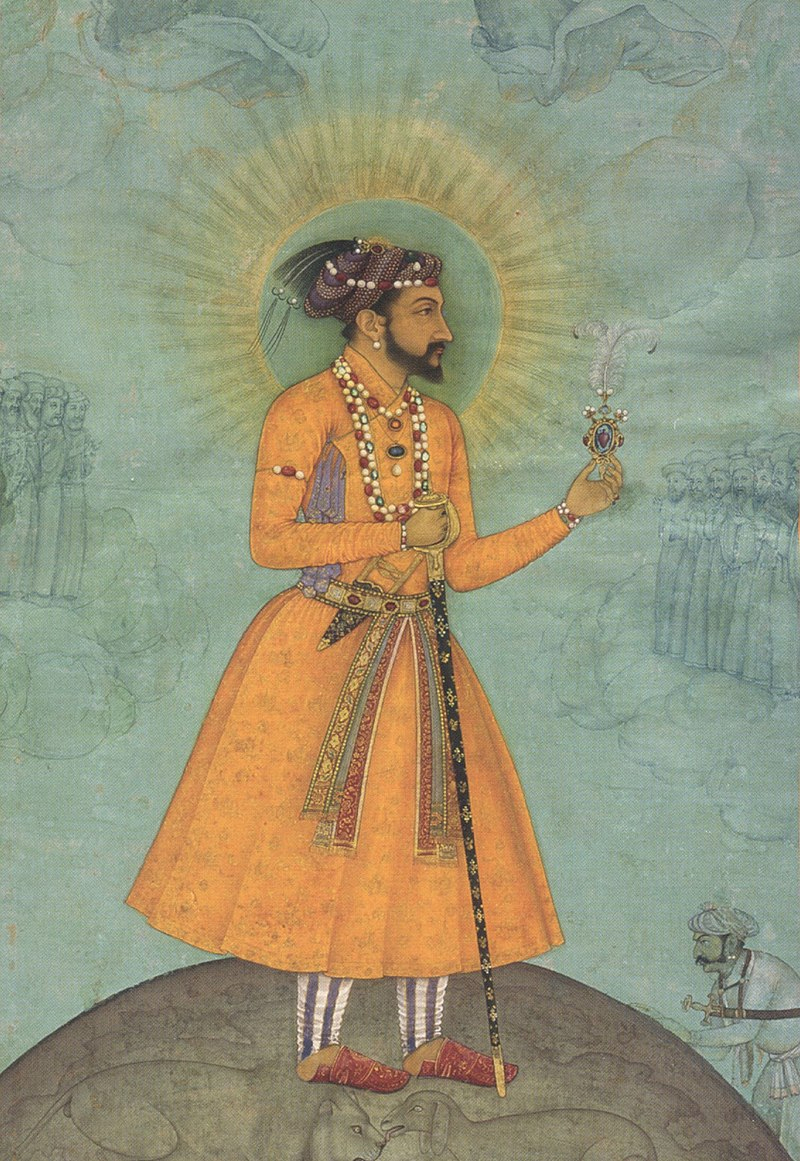Miniature de l'empereur ayant présidé à la construction du Taj Mahal